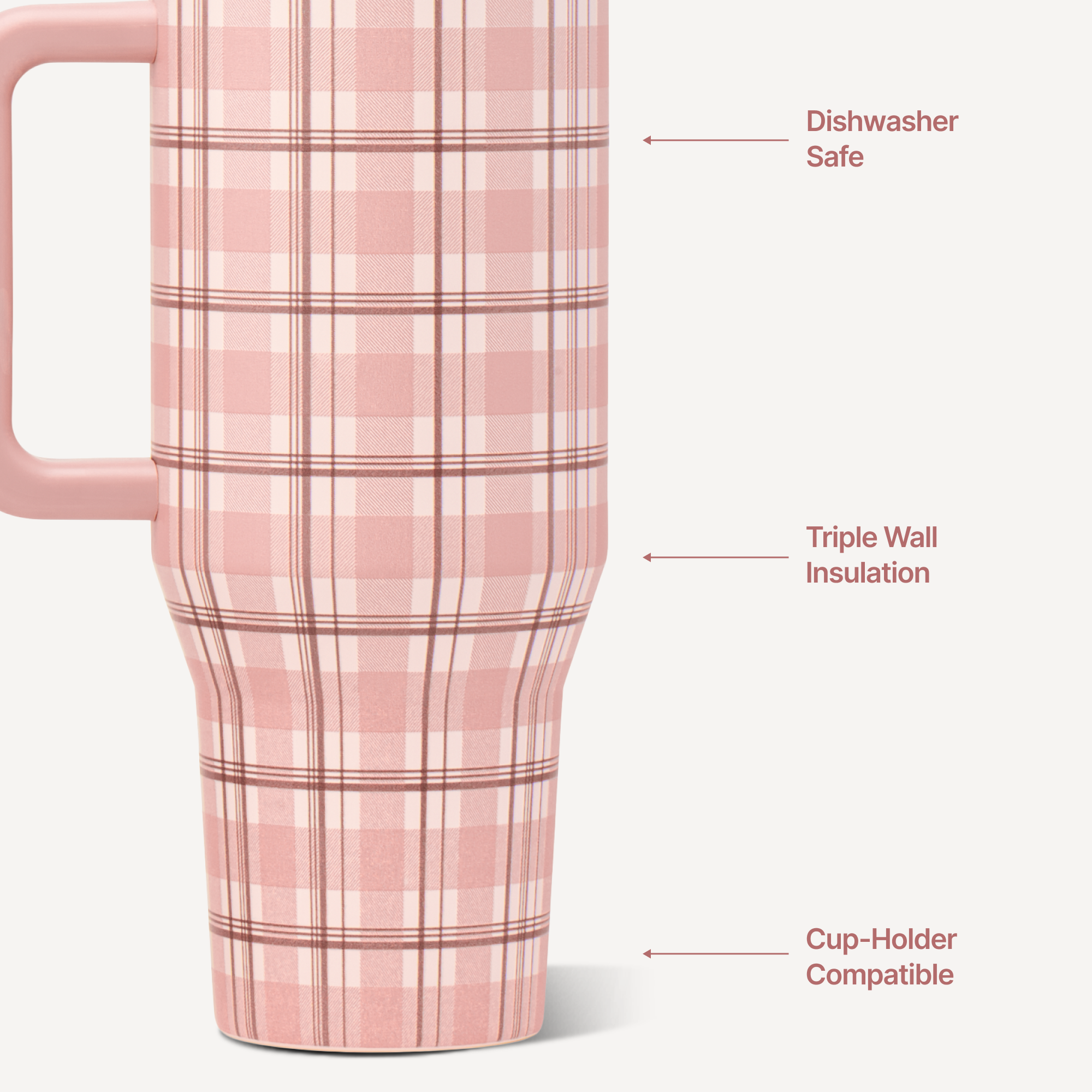 Pillow Talk Plaid HydroJug 32 oz Traveler Tumbler