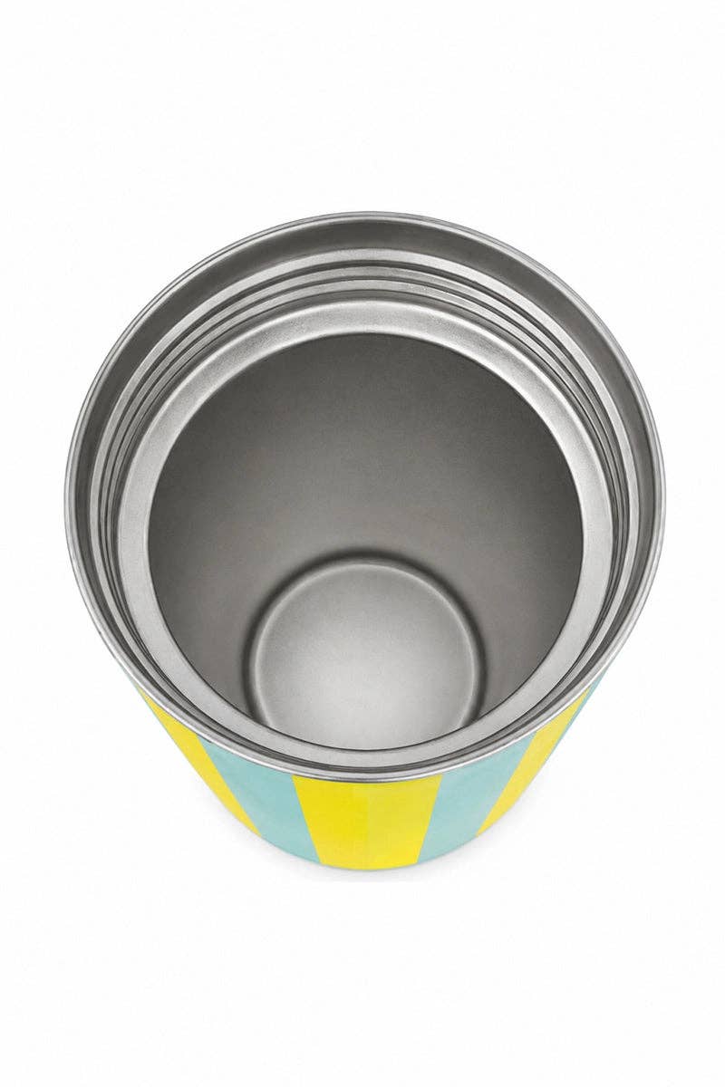 Yellow and Aqua Striped Wholesale Drink Sleeve