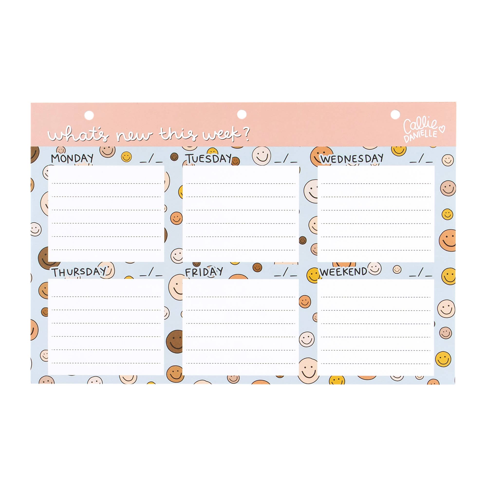 Inclusive Smileys Weekly Desk Pad