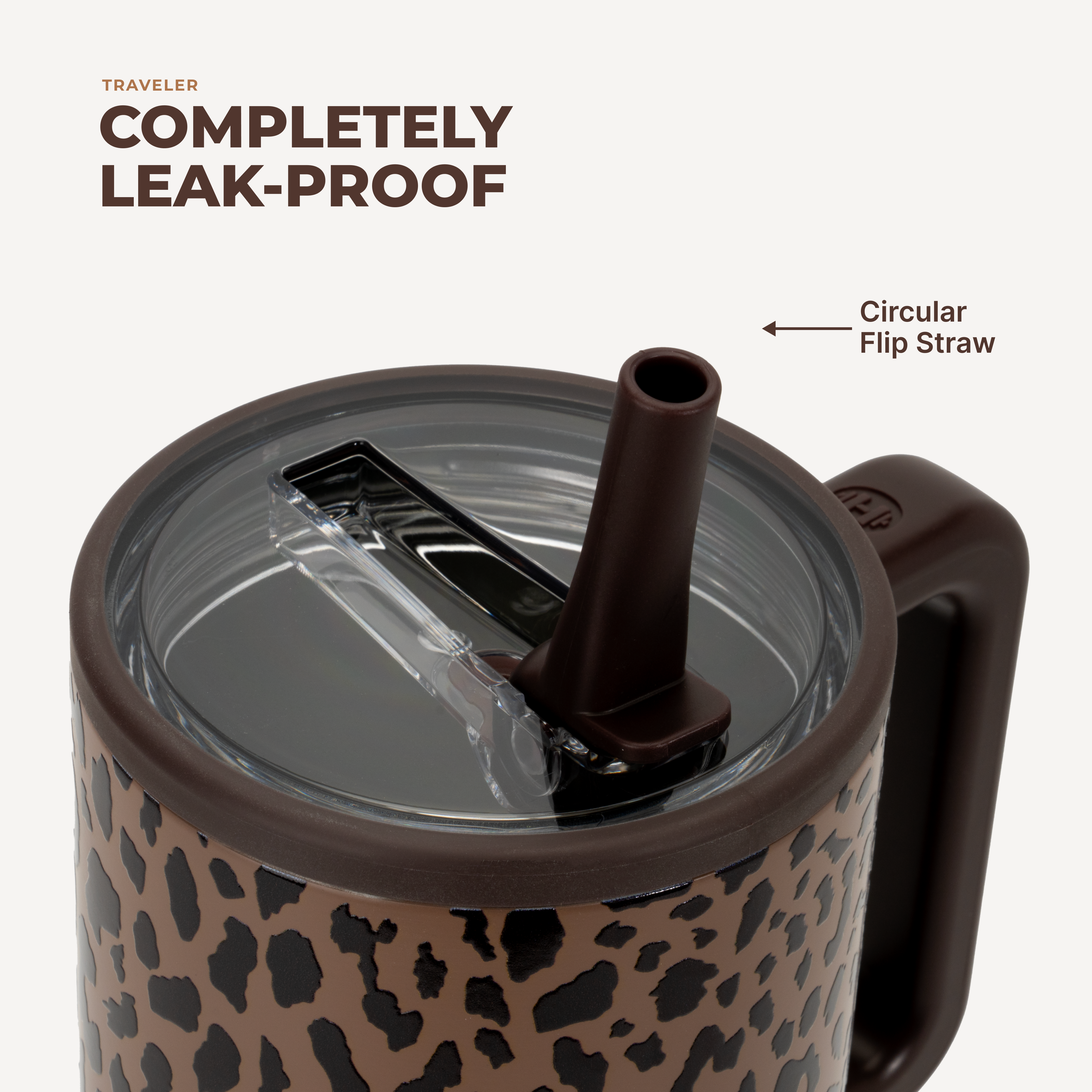 Brown Leopard 40 oz Traveler