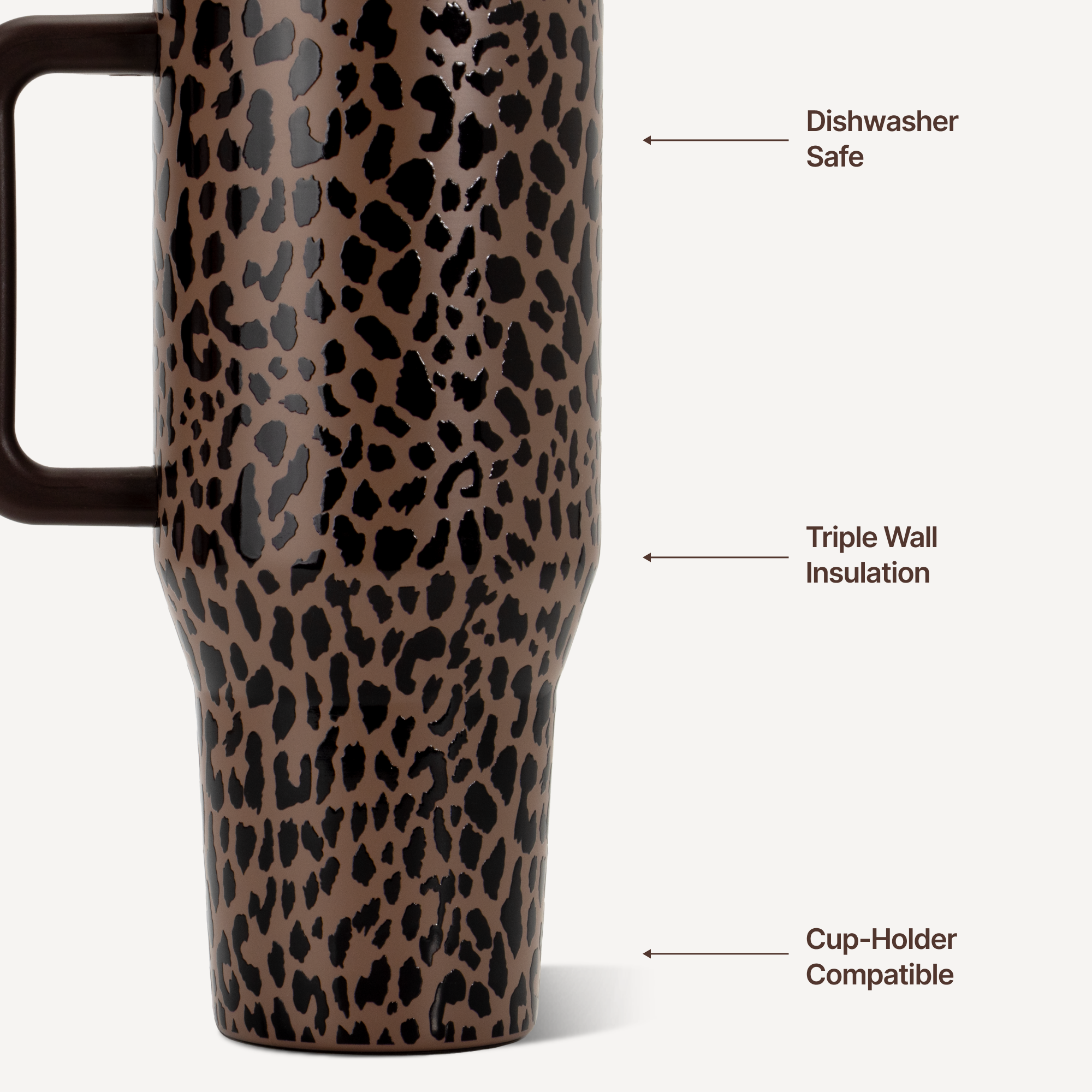Brown Leopard 32 oz Traveler