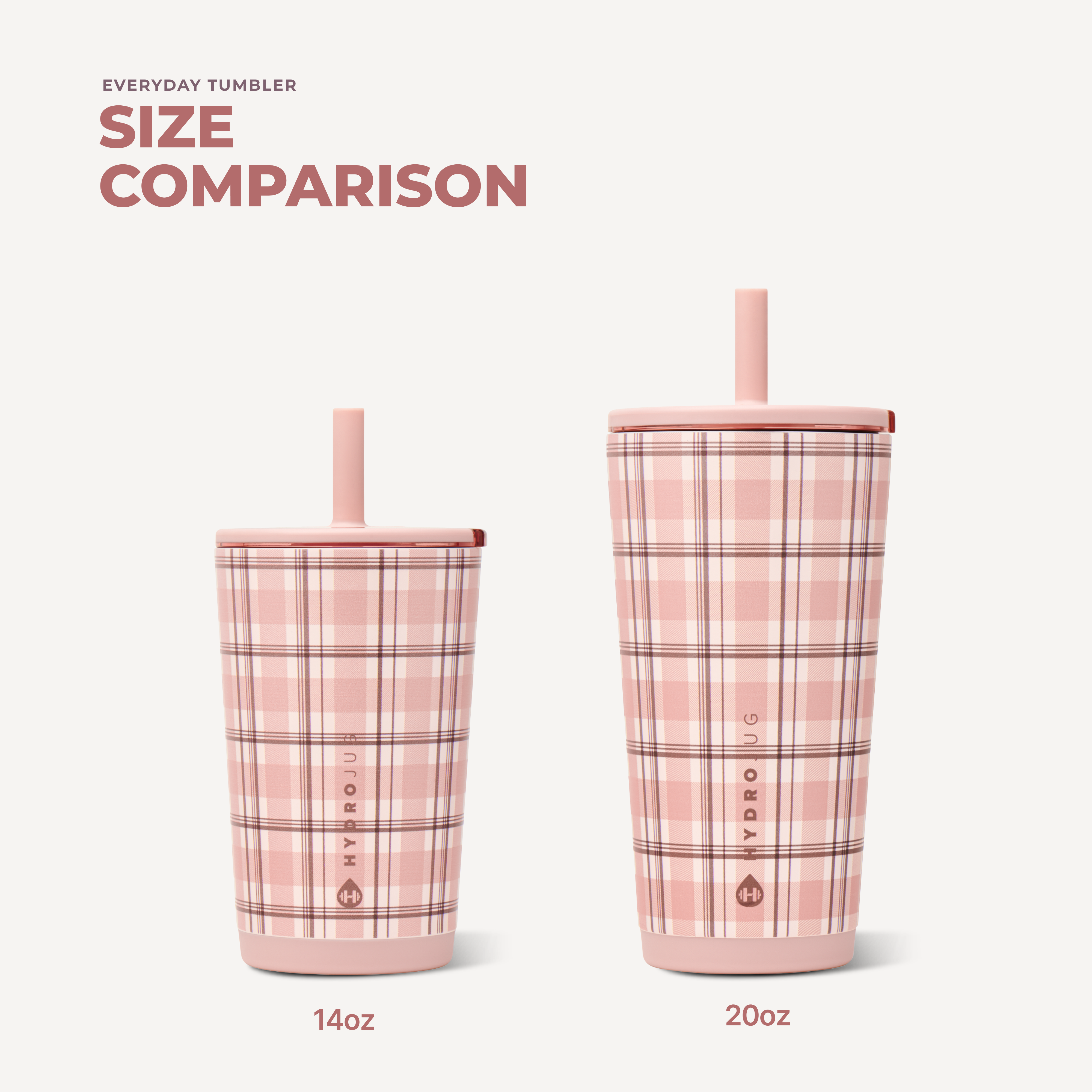 Pillow Talk Plaid HydroJug 14 oz Everyday Tumbler