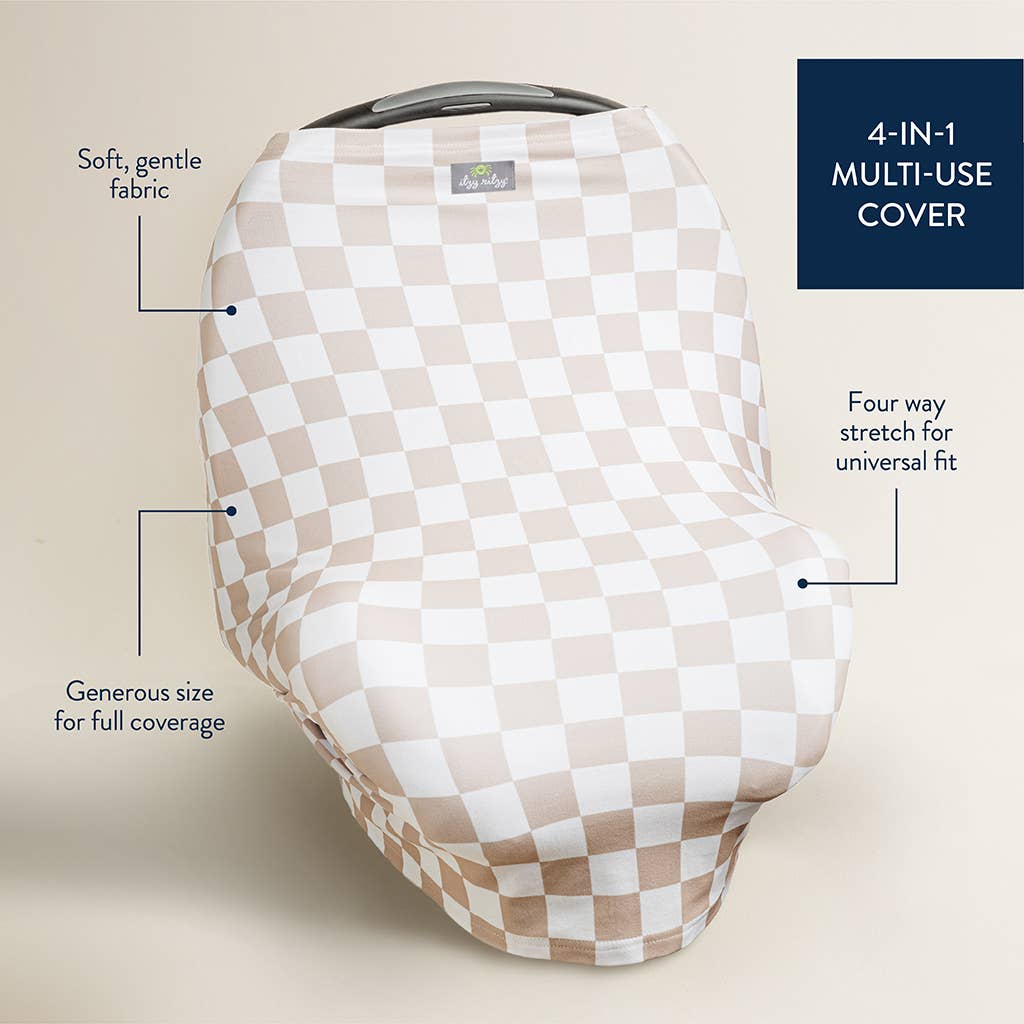 Taupe Checkerboard Mom Boss™ 4-in-1 multi-use cover