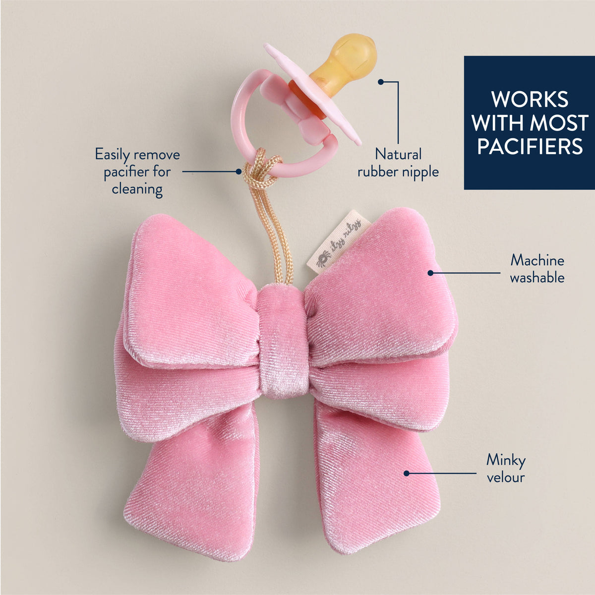 *NEW OPTIONS* Bitzy Pal Natural Rubber Pacifier & Plush
