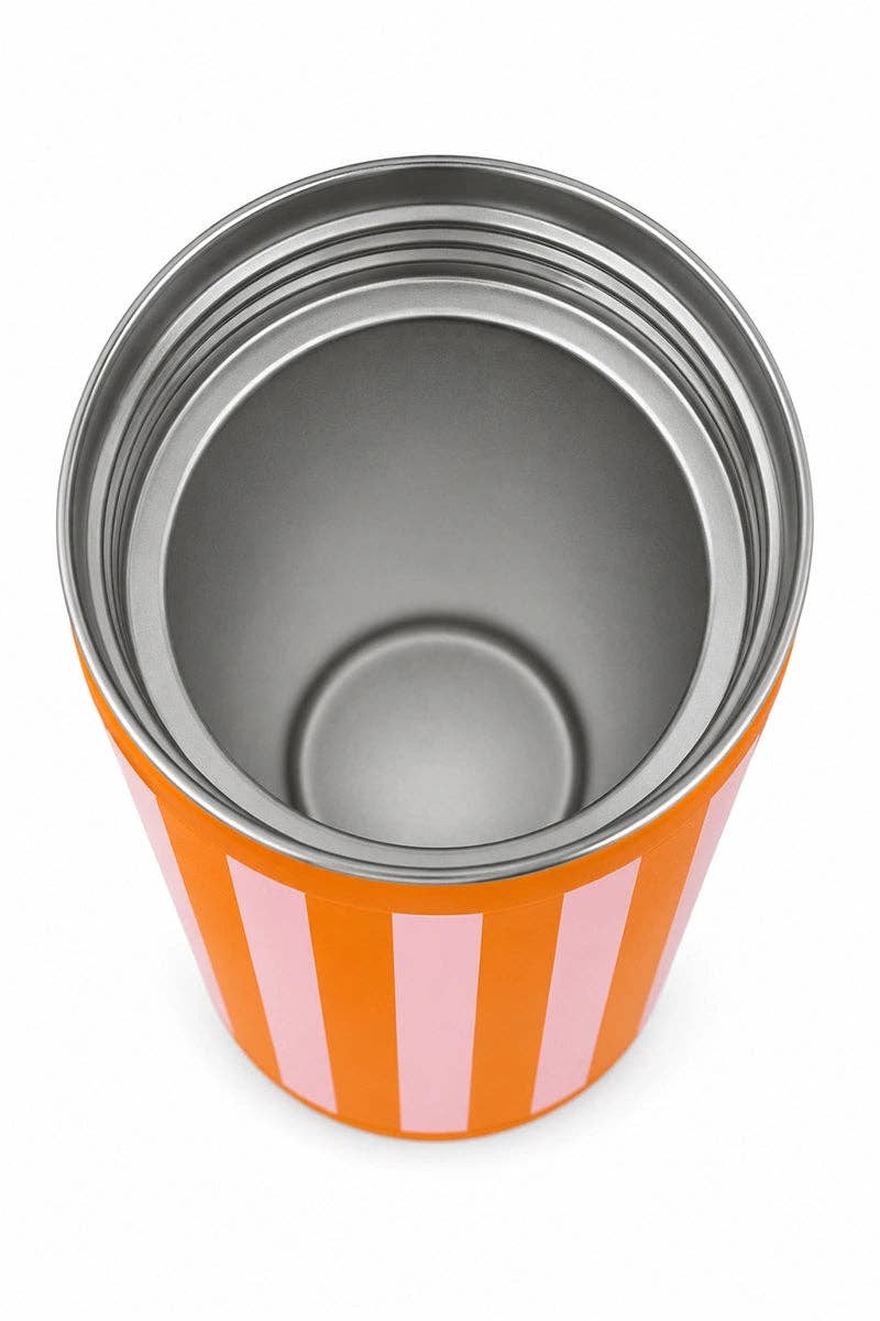 Pink and Orange Striped Insulated Drink Sleeve