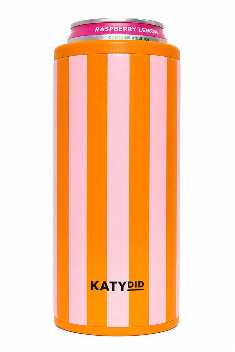 Pink and Orange Striped Insulated Drink Sleeve