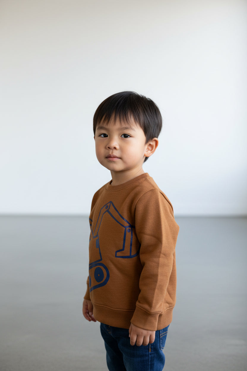 Cat & Jack Toddler Boys Construction Print Crew Neck