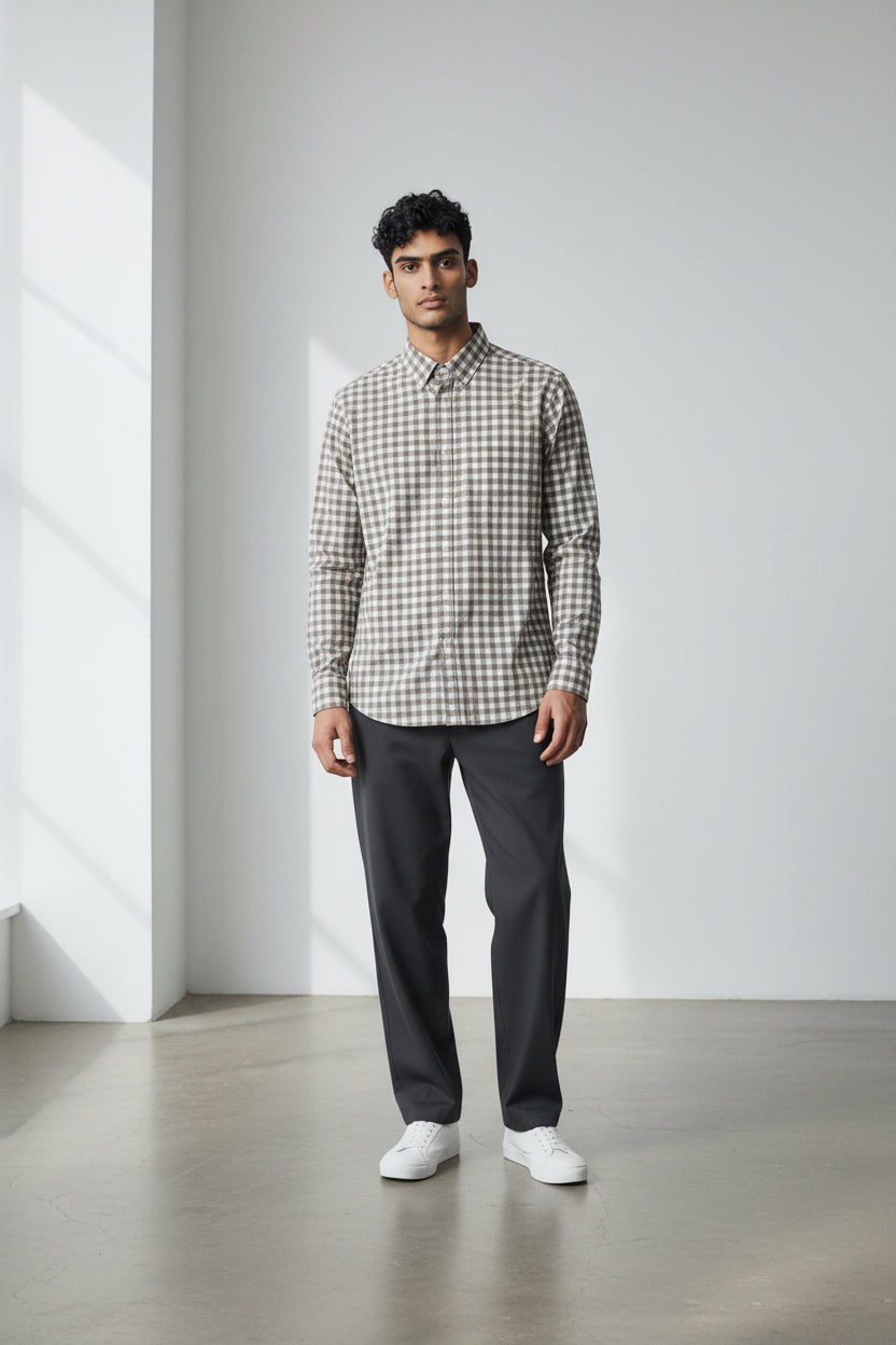 Goodfellow & Co Men Long Sleeve Button Up Checkered Pattern Shirt