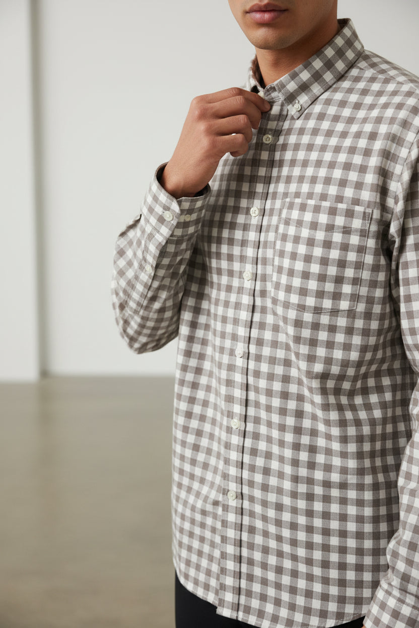 Goodfellow & Co Men Long Sleeve Button Up Checkered Pattern Shirt