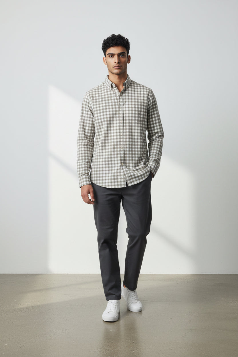 Goodfellow & Co Men Long Sleeve Button Up Checkered Pattern Shirt