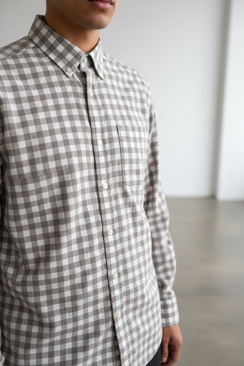 Goodfellow & Co Men Long Sleeve Button Up Checkered Pattern Shirt